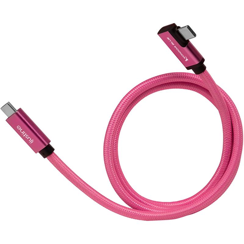 Kondor Blue iJustine Pink USB C 3.1 Data and Charging Cable 10Gb/s Data Speed & 100W Power Delivery